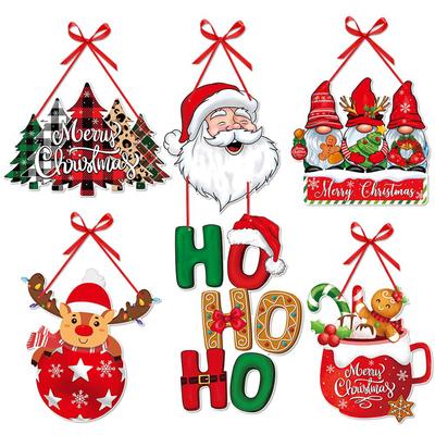 Frohe Weihnachten Türhänger Neujahr Party Anhänger Weihnachtsbaum hängende Oranment Weihnachtsmann Schneemann Weihnachtsdekoration für Zuhause