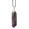 Hexagon Natural Stone Necklace With Crystal Bullet Pendant For Wear Fashion