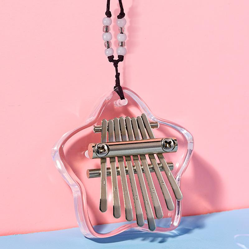 8 Tuşlu Mini Kalimba Şeffaf Kristal Kalimba Akrilik Baş Parmak Piyanosu Akustik Parmak Piyanosu Taşınabilir Müzik Aleti