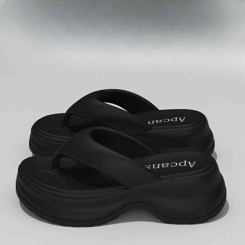 Fashion Women Slippers 2025 Summer Flip Flops Chunky Platform Sandals Lightweight Non Slip Clip Toe Wedge Slippers Outdoor Beach Sandals