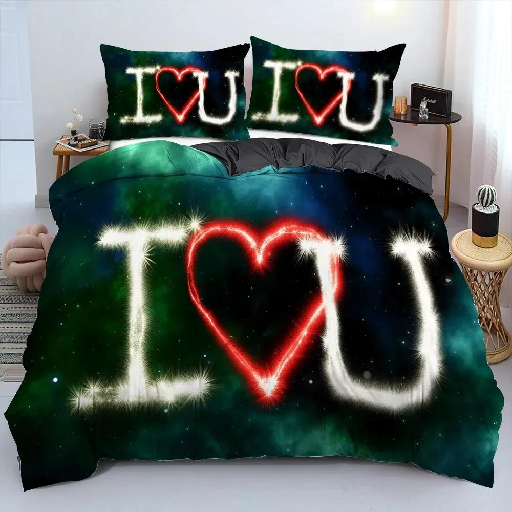 Valentine's Day Wedding Rose Flower Comfortable Duvet Cover Pillowcase Bedding Set Children Bedroom Decoration Home Textile