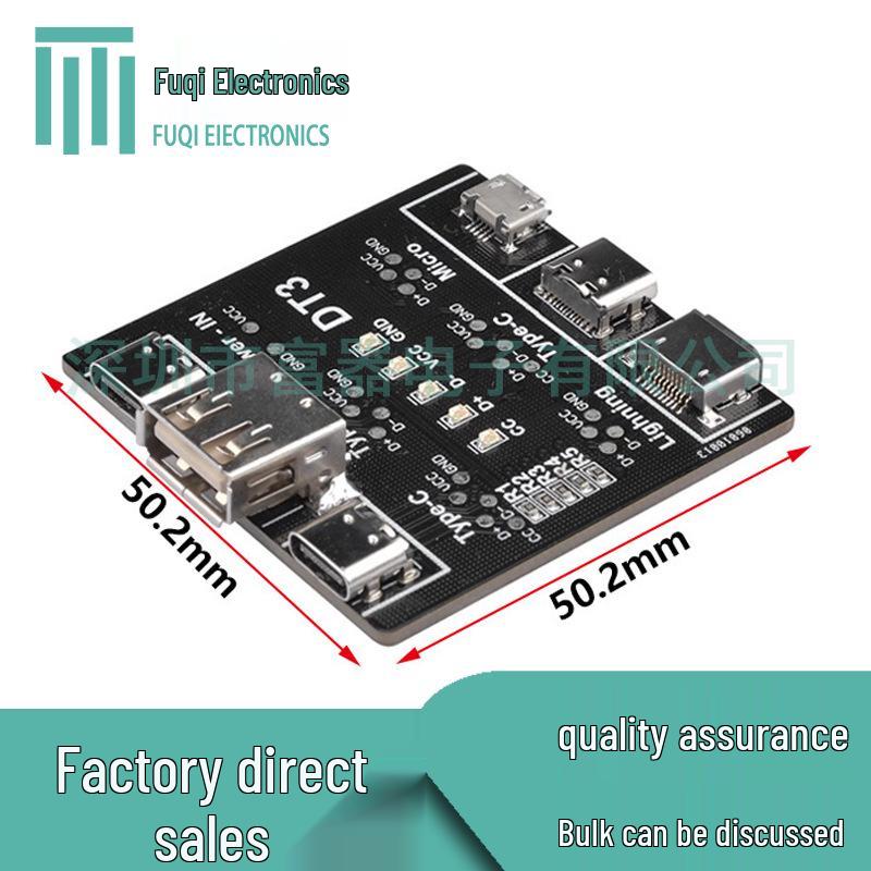 

Universal Data Cable Testing Board for Apple, Android, and Type-C Ports - Fast Charging Cable Anomaly Detector.