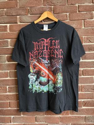 00'lar Saplanmış Nasıralı Şeytan Vintage Siyah Metal Grup Tişörtü Unisex Tişört