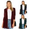 2024 Autumn Women's Gold Velvet Slim Fit Blazer - European & American Style Long Sleeve Casual Outerwear
