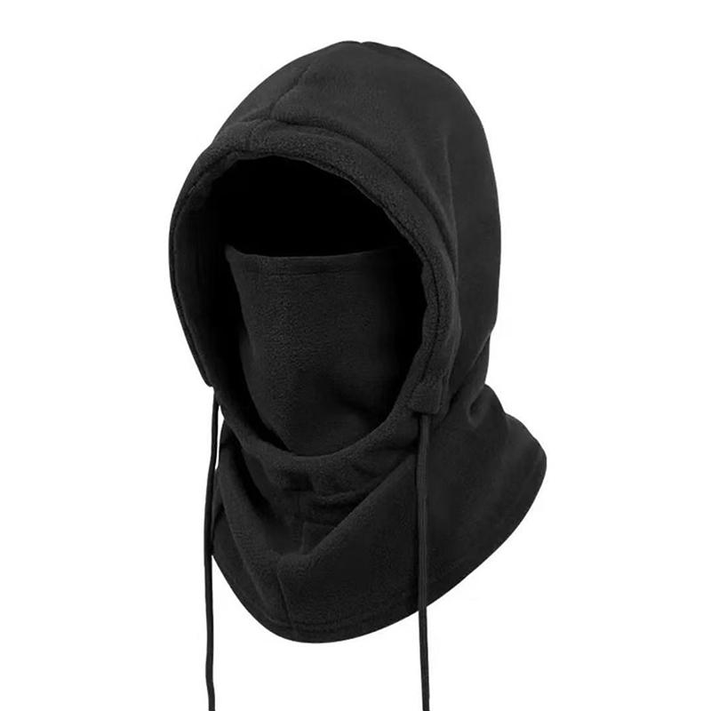 Winterwarme Mütze mit Maske und Nackenwärmer Unisex Sturmhaube Kapuze Winddichte Maske mit Kordelzug Reitkopfbedeckung Warme Mütze