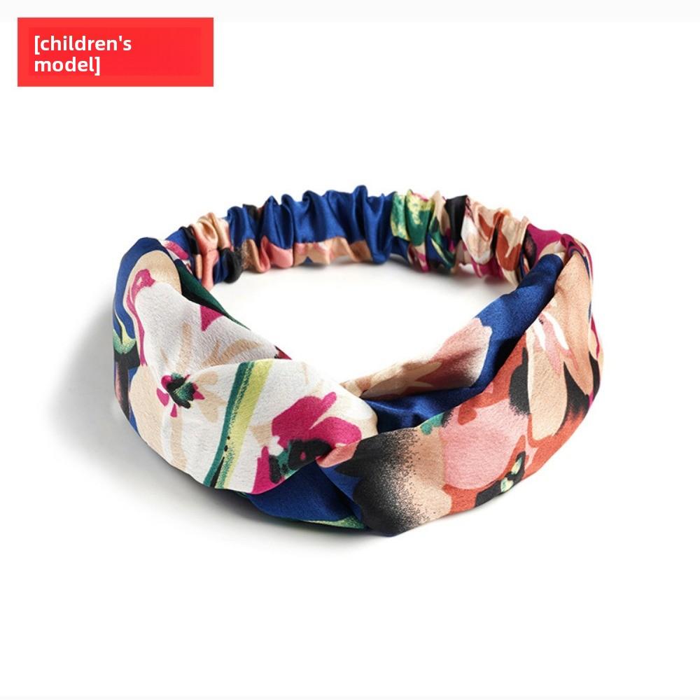 

Атласная эластичная повязка на голову с перекрещенными полосками Герань Женские аксессуары для волос Повязка для девочек 1pcs