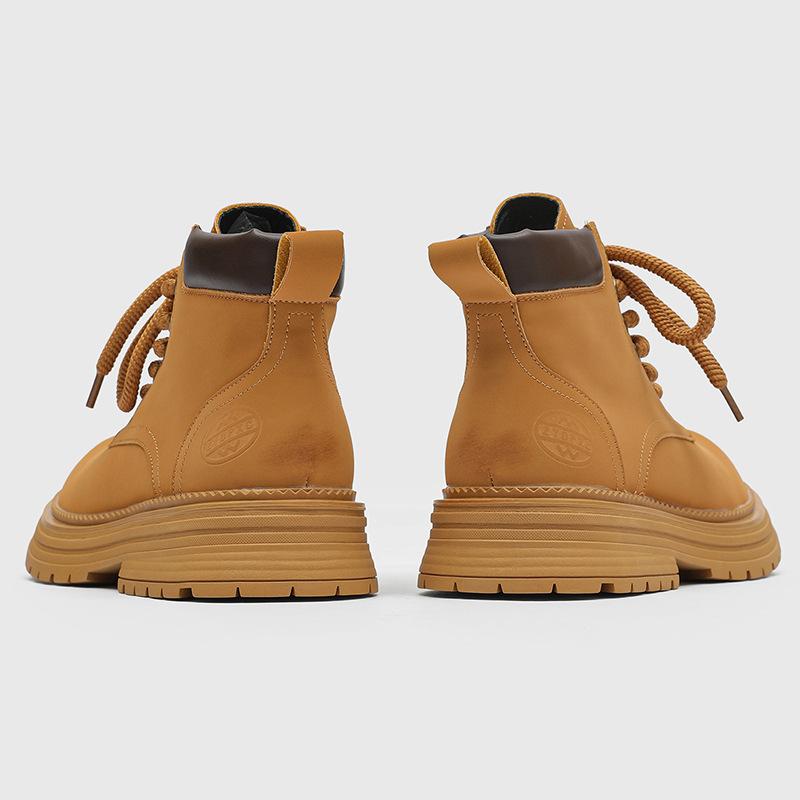 Buty Martin męskie za kostkę zimowe aksamitne 2025 nowe dla par wysokie buty rabarbarowe buty robocze 1681 żółty-G