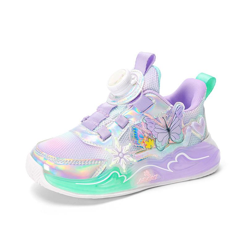 Girls shoes 2025 spring and autumn new breathable mesh leather lightweight girls running casual sneakers