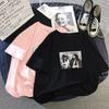Hirsionsan Punk Short Sleeve Women T Shirt 2020 New Summer Gothic Graphic Tees Streetwear Soft Letter Printed Ladies Cool Tops