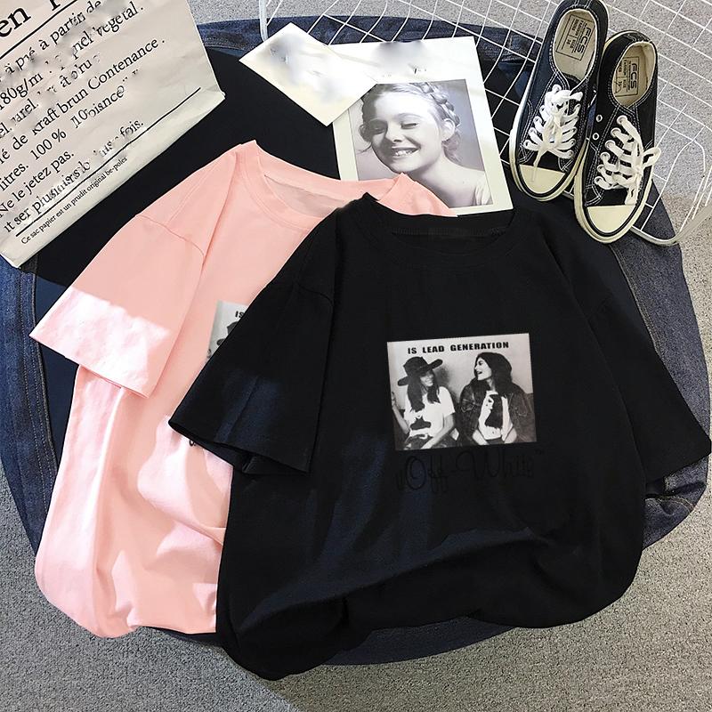 Hirsionsan Punk Short Sleeve Women T Shirt 2020 New Summer Gothic Graphic Tees Streetwear Soft Letter Printed Ladies Cool Tops