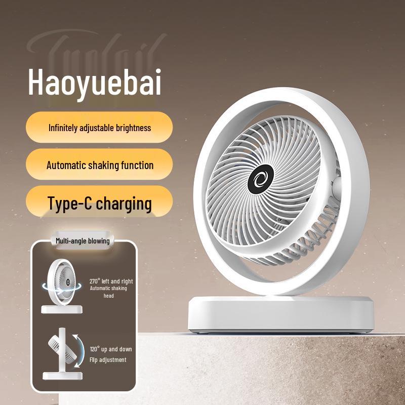 

USB Mini Desktop Fan with Table Lamp and Air Circulation Desktop