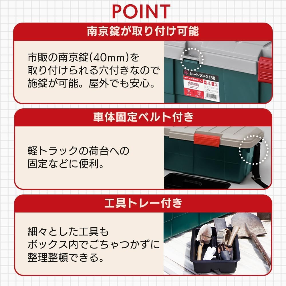 IRIS OHYAMA Hard Width Perfect for Light Truck Cart With Fixed Charcoal Set of 3 Case, 130cm, Beds, Trunk, 130L, Belt, CK-130, Gray,