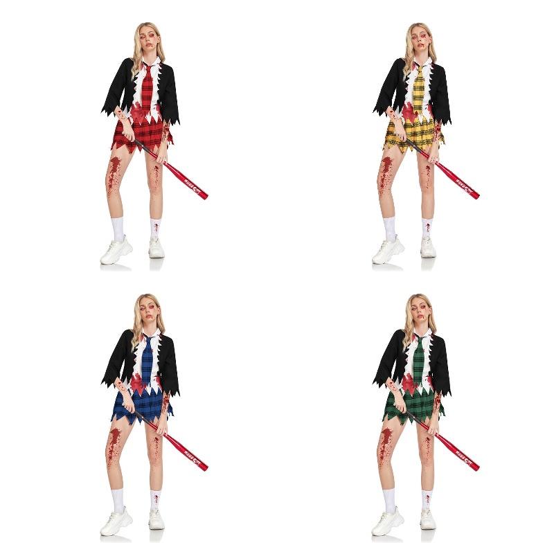 Vampire Student Costume For Halloween Cosplay Horror Zombie School Uniform