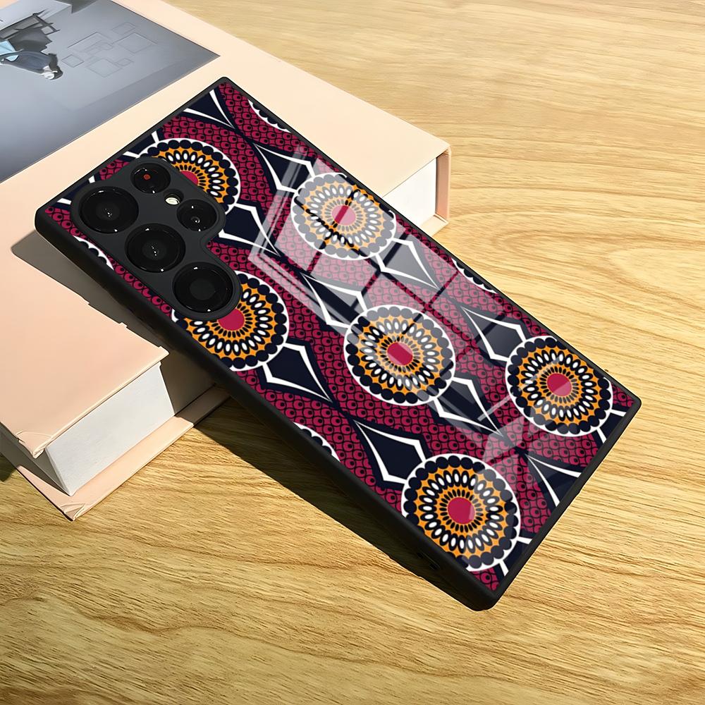 

African Style Fabric Print Phone Case For S25 Ultra Samsung S26 S24 Fe S22 S20 S23 21 Plus A54 A34 A53 A16 Glass Cover Samsung s22plus