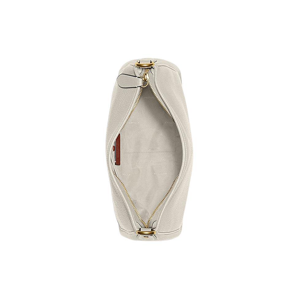 New COACH Cary Soft Pebble Texture Cow Leather Handbag, Crossbody Bag, Shoulder Bag Women's Chalk White CC435-B4HA