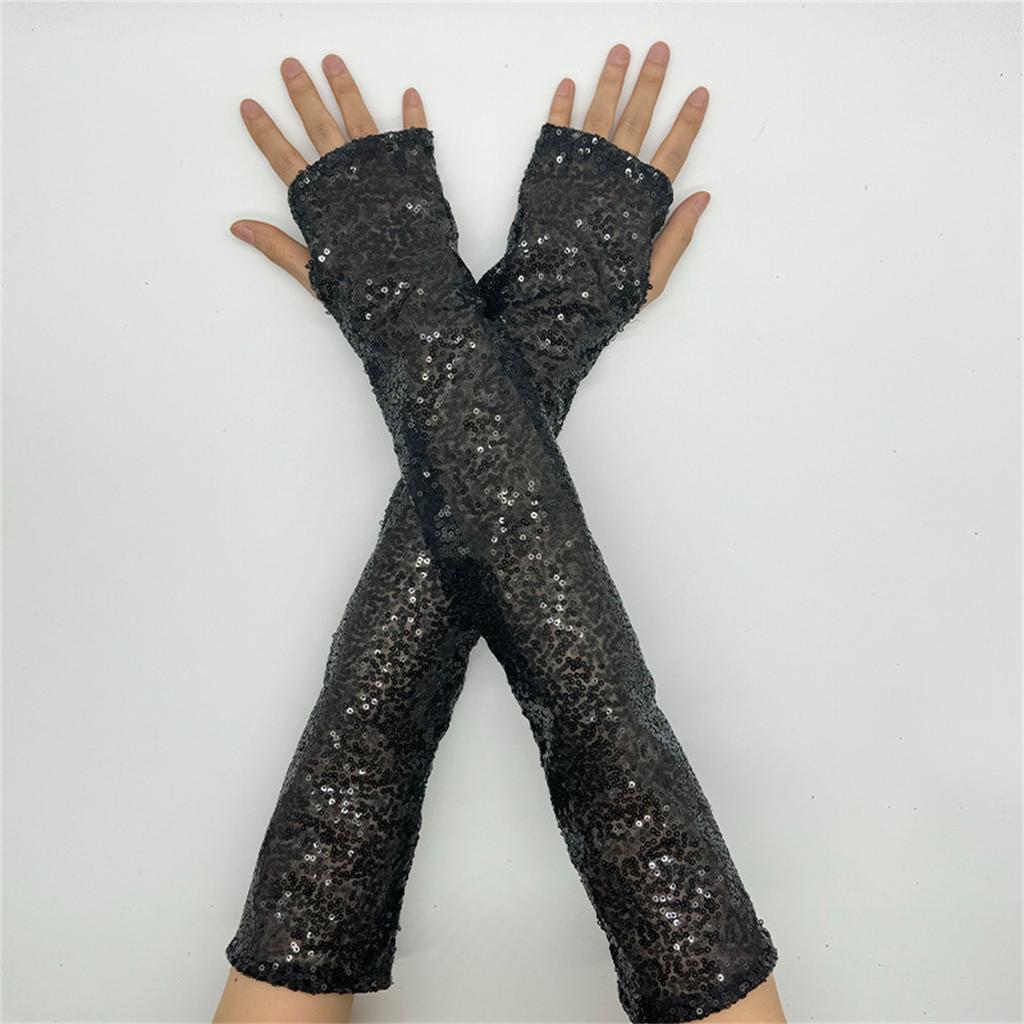 2pcs Fashion Adult Sequins Mittens Fashion Trend Gloves Woman Reflective Gloves for Nighttime Safety