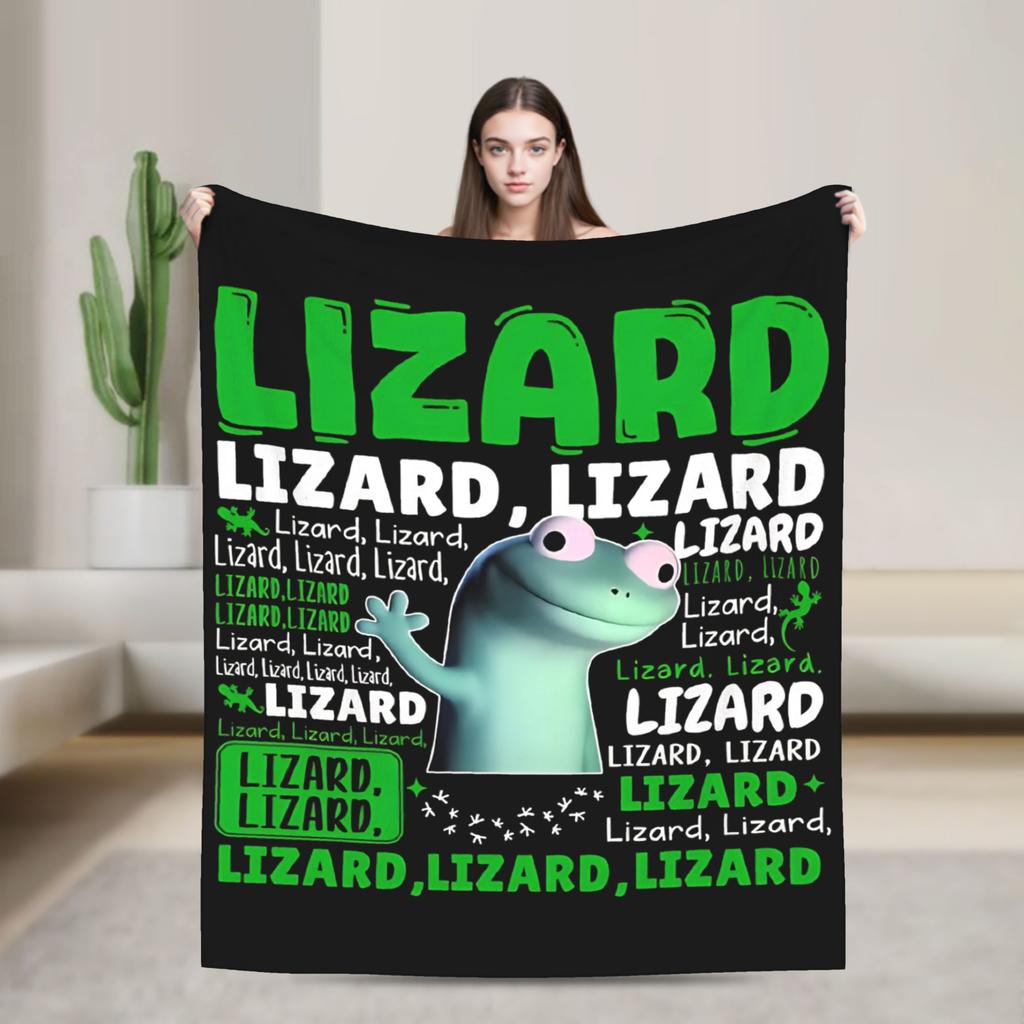 Hoppers Tom Lizard Button Meme Blanket Fuzzy Vintage Breathable Throw Blankets for Bed Sofa All Season,