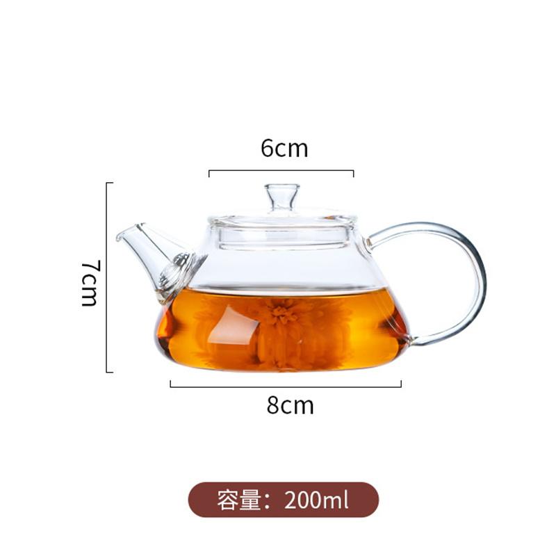 Small Capacity 200ML Heat Resistant Mini Glass Teapot With Filter Brewing Flower Tea Kettle Household Kung Fu Tea Pot Teaware