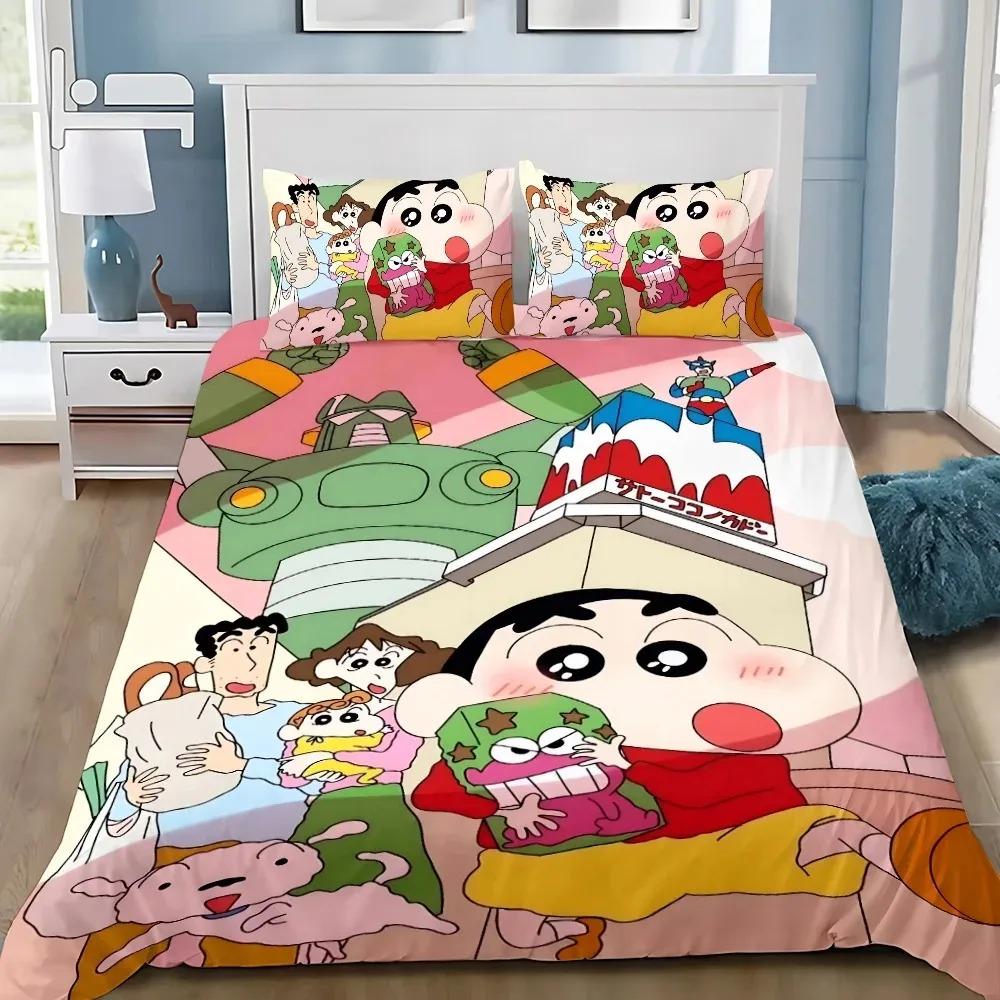 Bettdecke Cartoon C-Crayon Shin Chan Bettwäsche-Set Für Kinder Erwachsene Einzel Doppel Große Größen Schlafzimmer Dekoration Geschenk