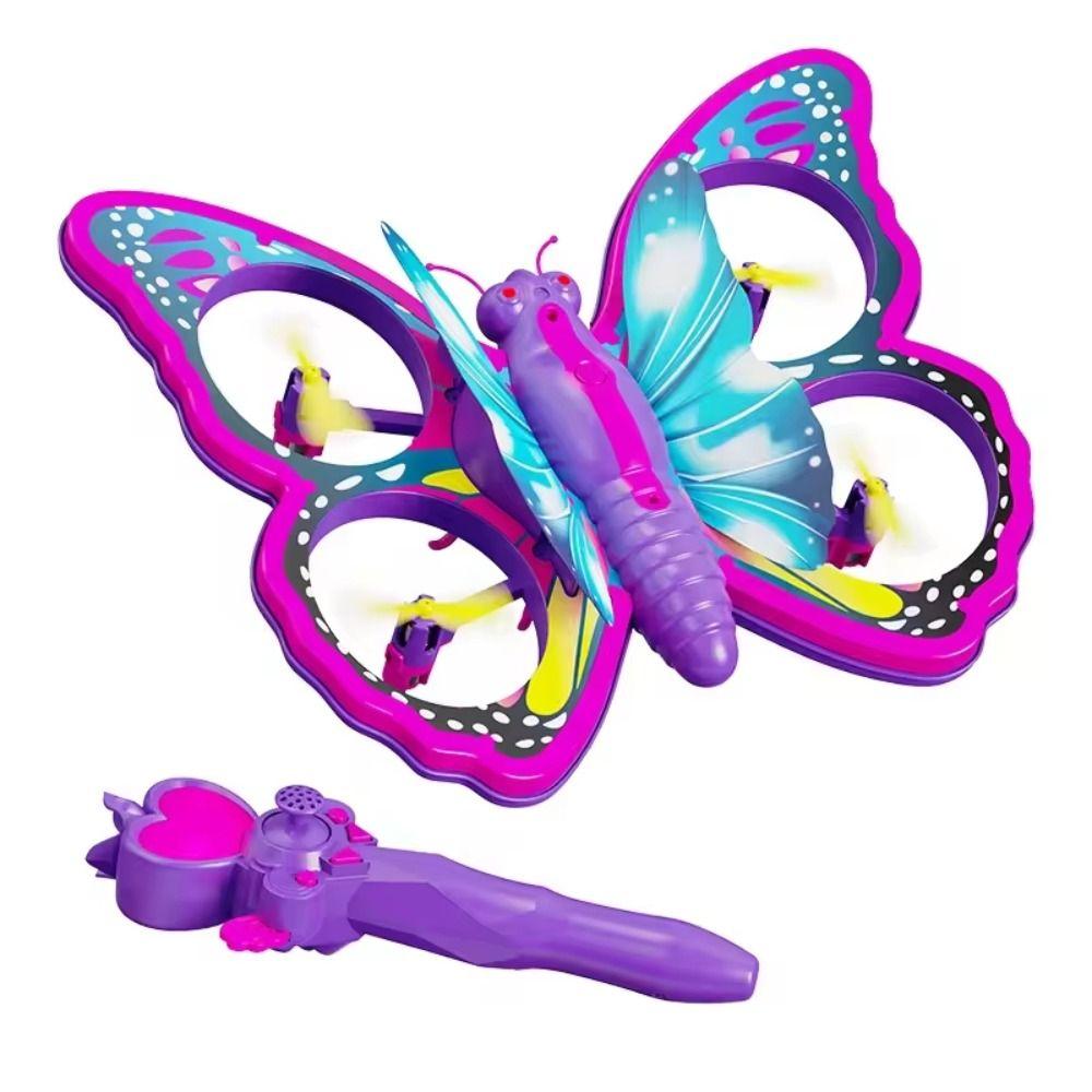 Gravity Sensing Remote Control Aircraft V40 Glitter Mini Plane Toy Butterfly Quadcopter Kids Toy