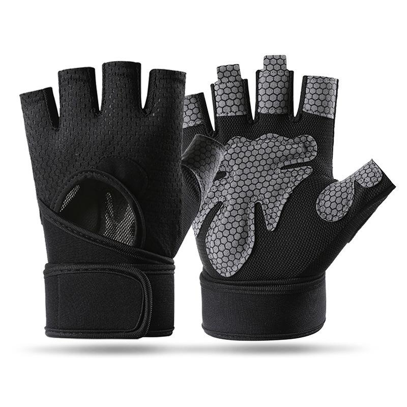 

Упражнения Защита запястья Тренировка Противоскользящие Амортизация и Защита от образования мозолей Половина пальца Спортивные перчатки для мужчин и женщин Катание XL
