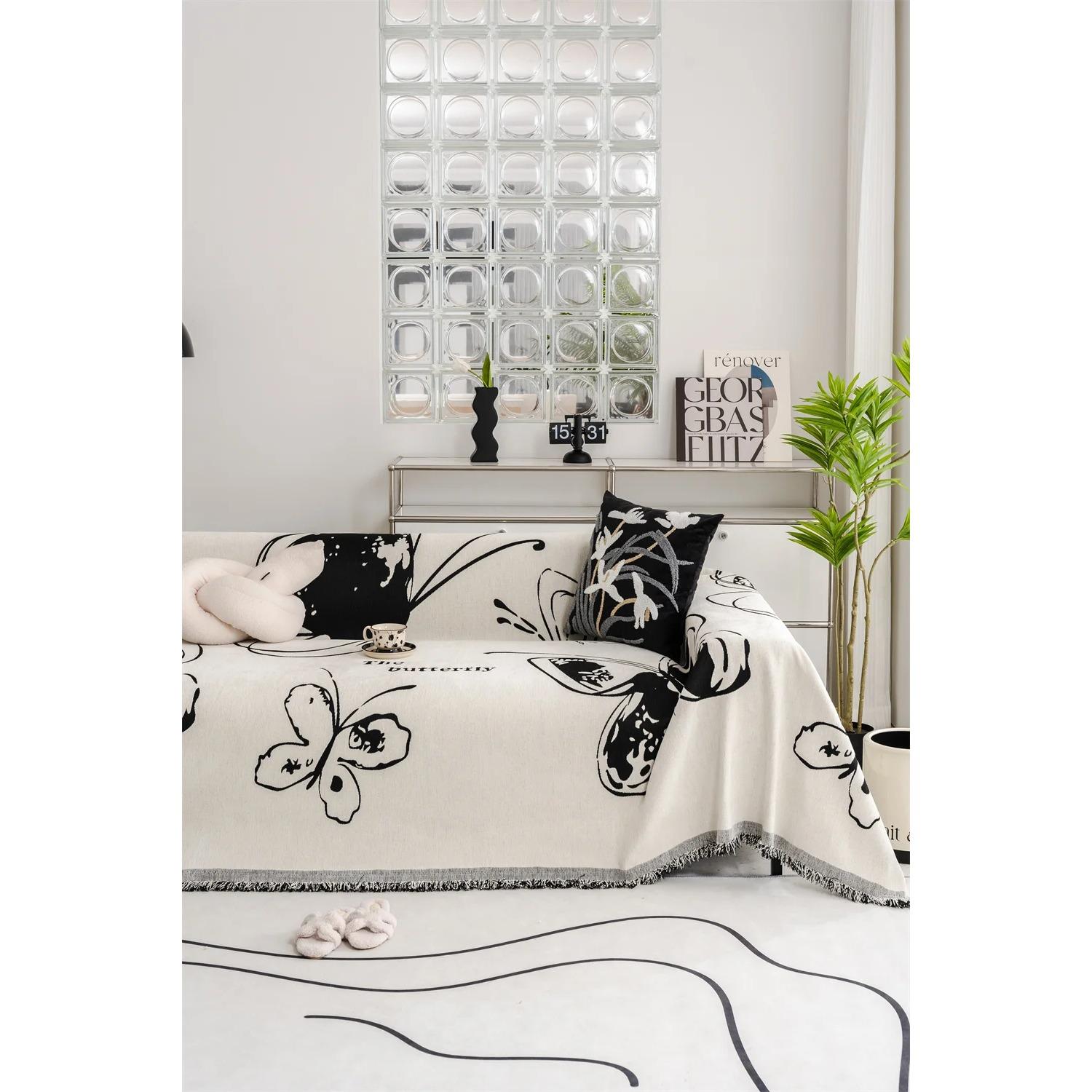 

Скандинавские мягкие диванные полотенца с цветочным принтом, одеяла для кемпинга, пикника, большое одеяло, полотенце для отдыха, белый дорожный коврик для дивана 180x130cm