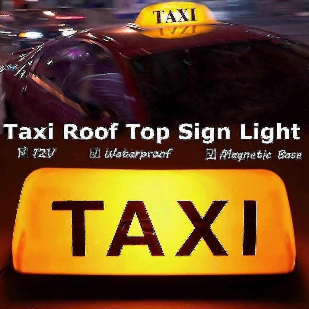 12v Taxi Top Sign Waterproof Magnetic Meter Cab Lamp Light Led Taxi Signal Lamp - Yellow