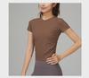 Lu Yoga Fitness Women's Slim Quick-Dry Short-Sleeve T-Shirt for Running