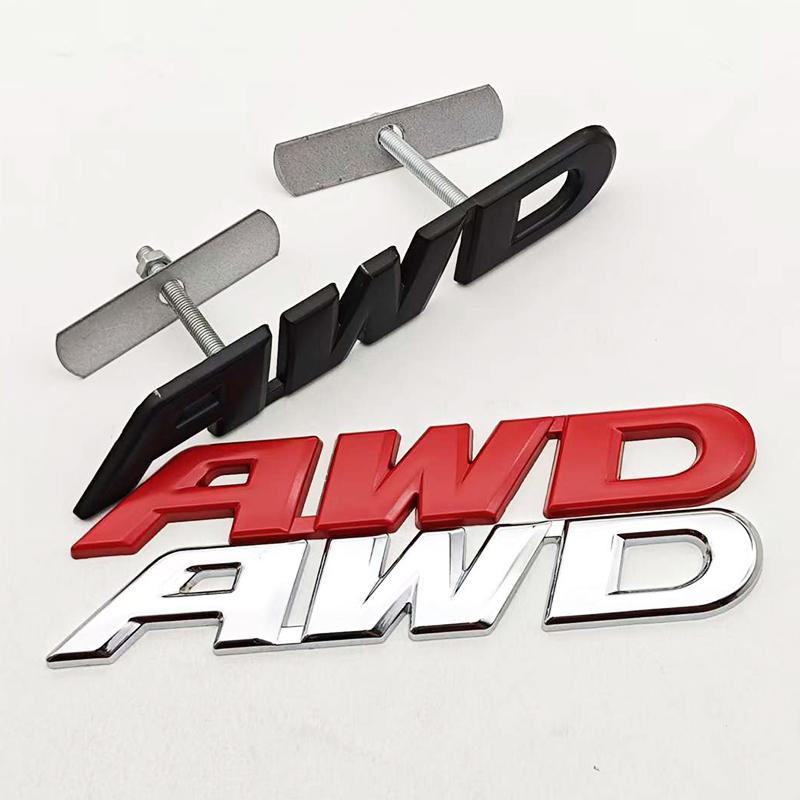 3D Metal AWD Logo Badge Sticker Car Body Emblem Decal Wheel Drive SUV Off Road for Toyota Impreza Subaru Honda Auto Accessories