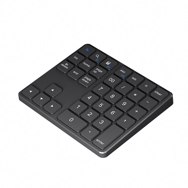 

Wireless 2.4G Bluetooth Digital Keyboard Rechargeable Mute 35 Key Accounting Office Lightweight Portable Digital Keypad чорний