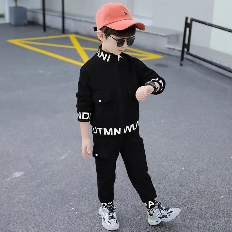 Boys' Spring/Fall Handsome Set for Older Children Workwear Jacket + Long-Length Two-Piece Set