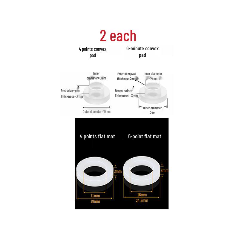 

Silicone Convex Gasket for Shower Faucet Repair, Waterproof Sealing Ring, 4/6-Minute Corrugated Pipe Hose Parts.