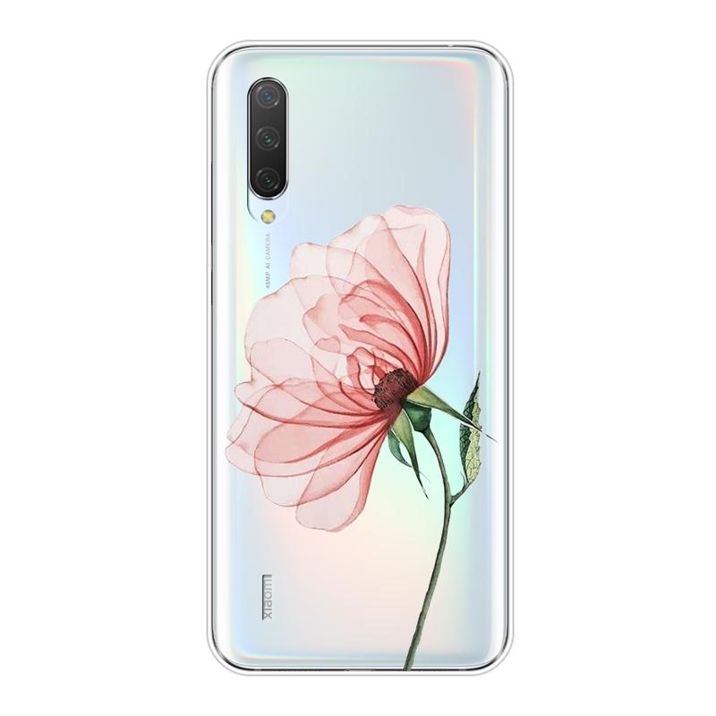 Rose Flower Pink Red Floral Aesthetic Leaf Back Cover For Xiaomi Mi 8 9T PRO Soft Silicone Phone Case For Xiaomi Mi A3 9 SE Case
