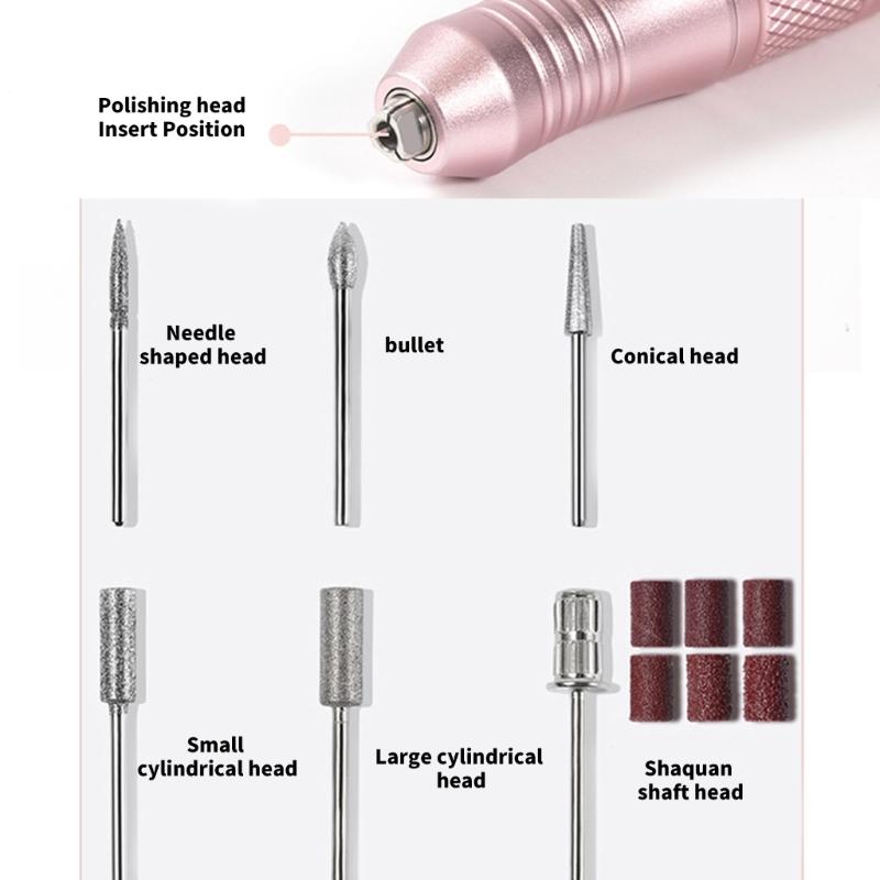 Electric Nails Drill Machine Rechargeable Nails Drill Professional Nails Drill Adjustable Speed for Acrylic Nails