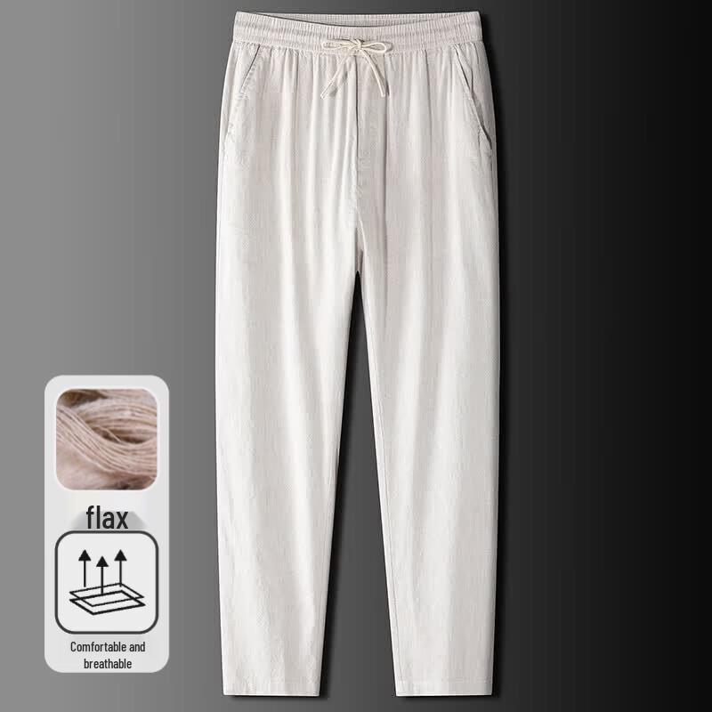 Pierre Cardin Men s Linen Blend Casual Straight Pants 2XL