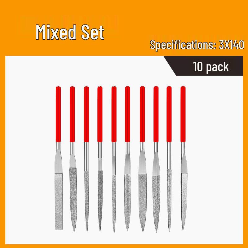 Diamond File Set: Fine Steel Metal Alloy Assorted Files