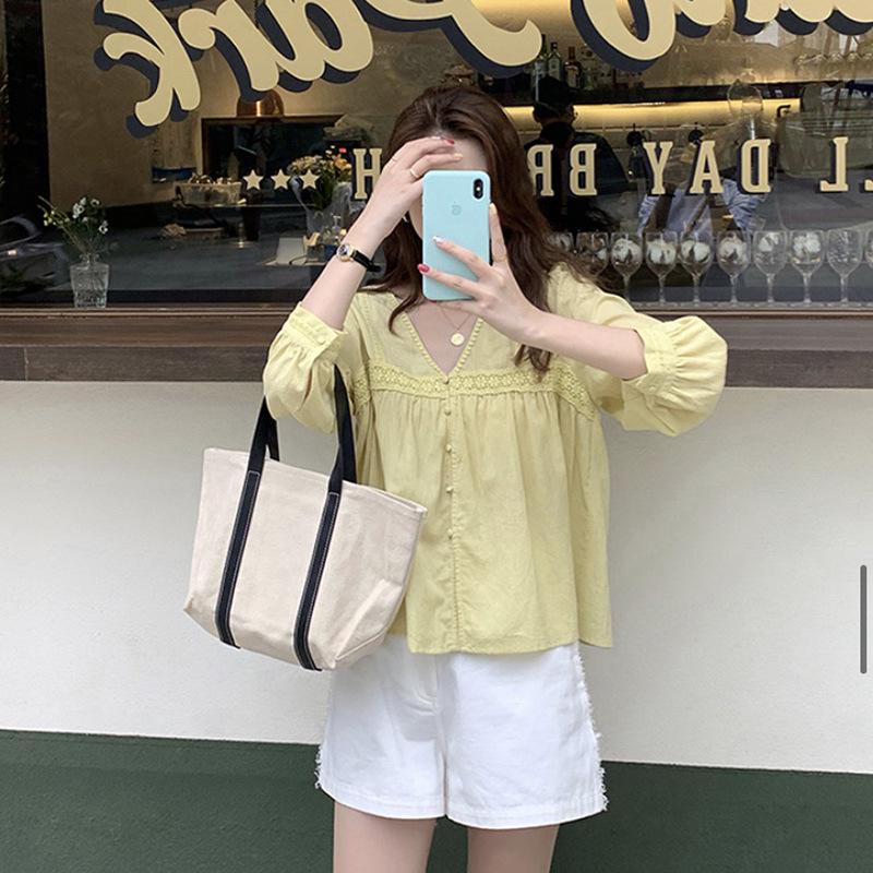 Autumn Korean Fashion Clavicle Shirt for Women