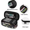 Pencil Bag Easy Open Zipper Roomy Interior 300D Polyester with Main Compartment Mesh Pocket and Pen Slots for Everyday Study