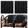 ZATOOTO Car Curtains with Extendable Sleeping In the Rail Side Width 82cm X Length Rear Car Easy To Fall UV Disaster Privacy UV Set of Black Rod,