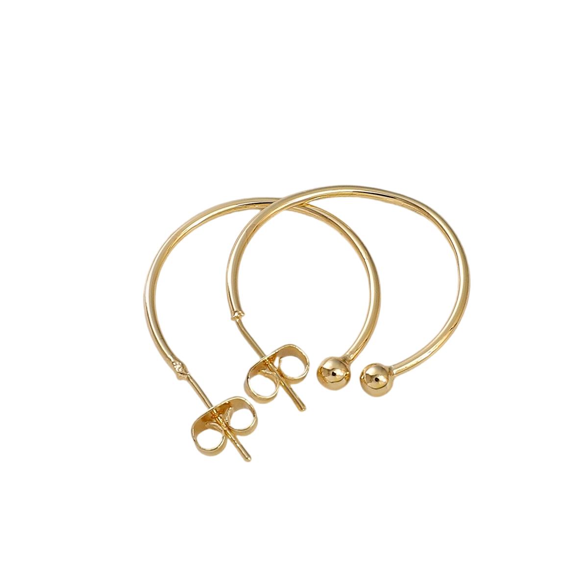 

Медные полукруглые серьги с имитацией обожженной иглы C-образной формы для изготовления ювелирных изделий своими руками, аксессуары для рукоделия 1.2x25mm