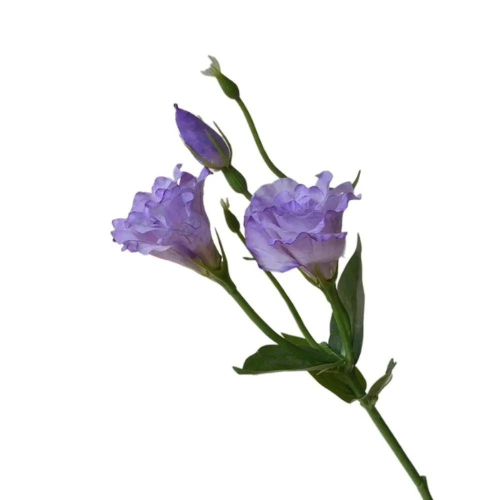 Real Touch Artificial Lisianthus Flowers Silk Flowers Lifelike Fake Eustoma Flower DIY Party Supplies Artificial Bouquet