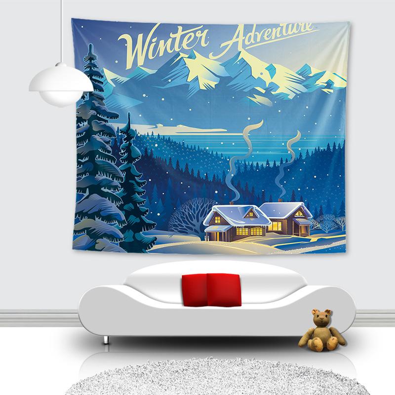 Strength Factory Foreign Trade European and American Christmas New Year Tapestry Beach Towel Rug