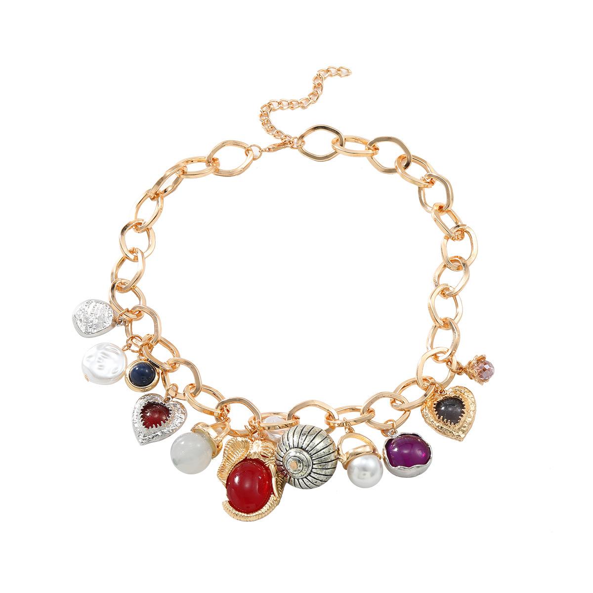 

Заявление ожерелье-чокер для женщин Винтажное ожерелье с подвеской в виде сердца и насекомых, ювелирные украшения для вечеринок золотой