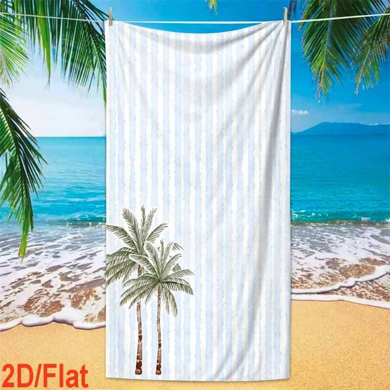 Handgezeichnetes Zitronenmuster Dunkelblau Weiß gestreift Schnell trocknendes Strandtuch Leichtes Handtuch für Schwimmbad, Außenbereich, Strand