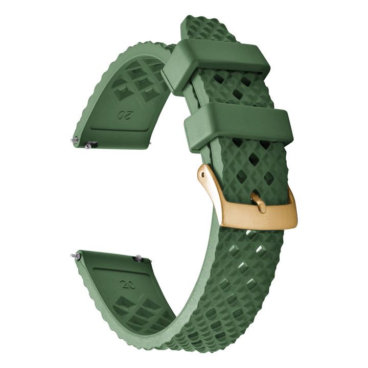 20mm/22mm Honeycomb Pattern FKM Rubber Watch Band Quick Release Spring Bars For Seiko SRP775Sweatproof Durable Replacement Strap