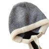 Women's Korean Style Wool Knit Ear Protection Hat - Winter Warm Lace-Up