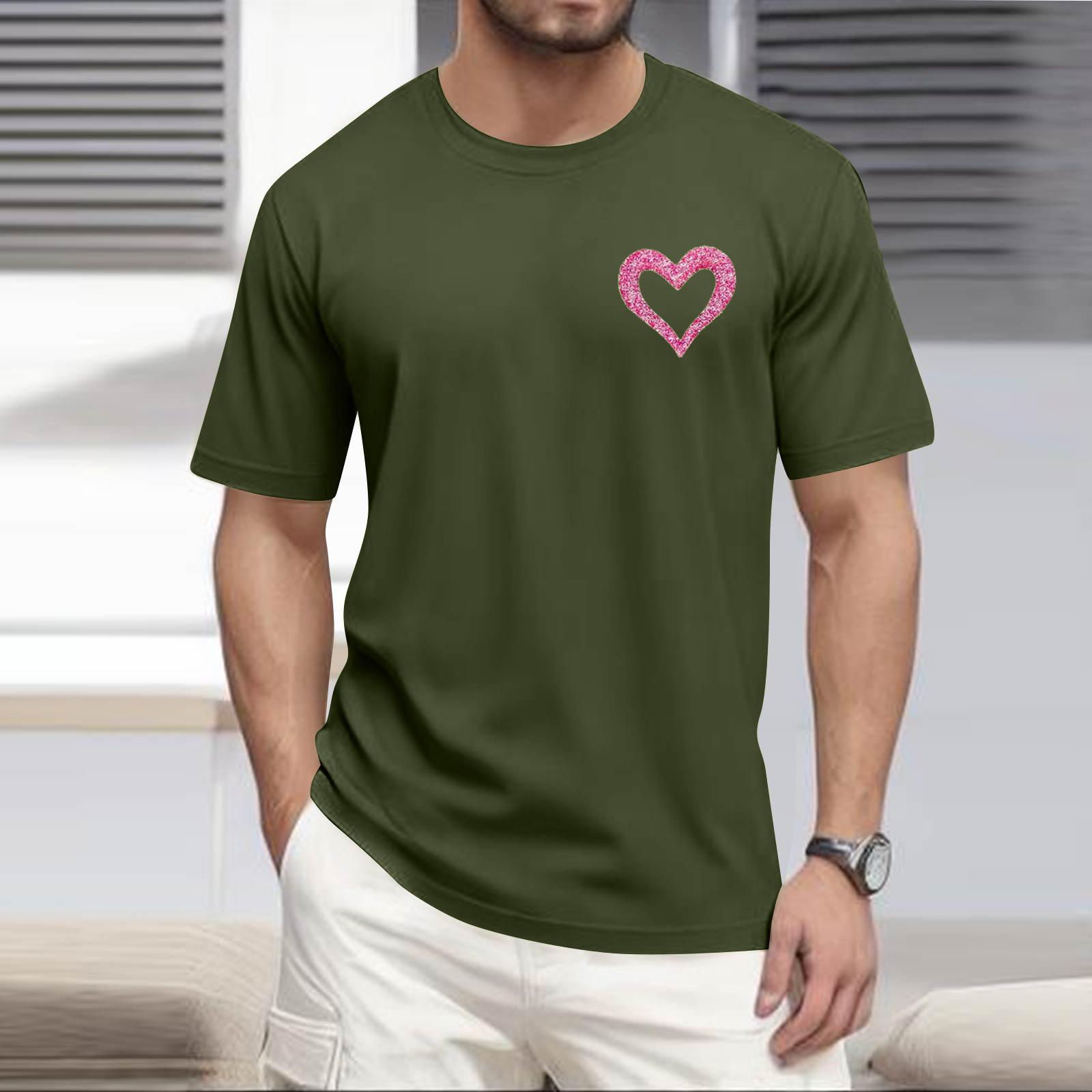 

Men s Popular T-shirt Printed Round Neck Short Sleeve T-shirt L