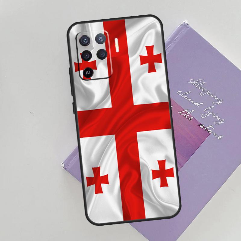 Georgia Flag Case For Oppo A15 A16 A17 A52 A72 A76 A96 A74 A94 A53 A54S A57S A58 A78 A98 A77 Phone Cover