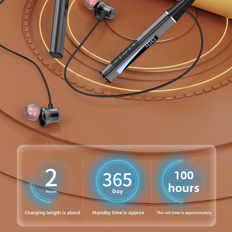 New In-ear Wireless Bluetooth Headphones with Digital Display Ultra Long Life Sound Quality Hanging Neck Sports Headphones