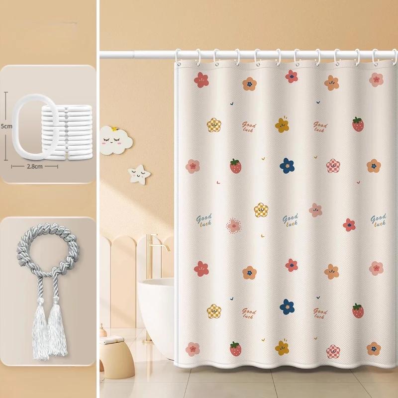 Cartoon Bathroom Curtains for Living Room Home Decor Blackout Curtains Living Room Bedroom Balcony Screen Dustproof